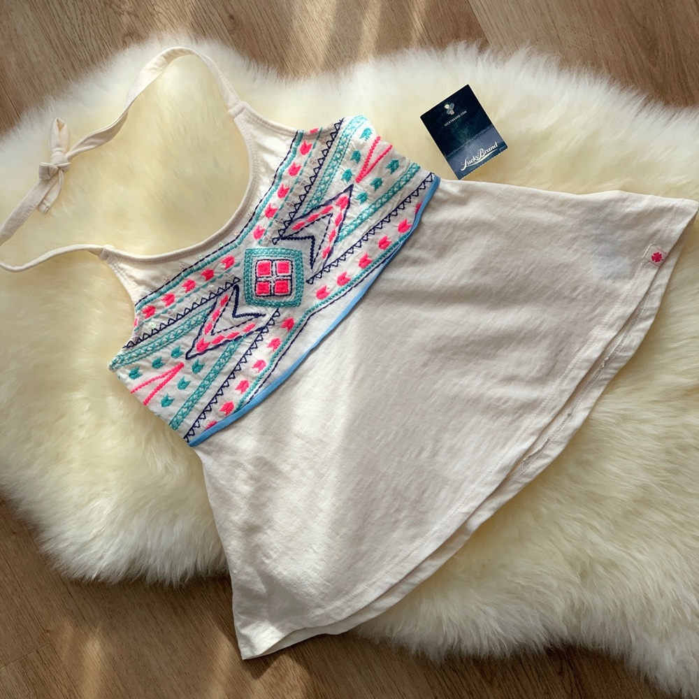 NEW Lucky Brand Embroidered Halter Top